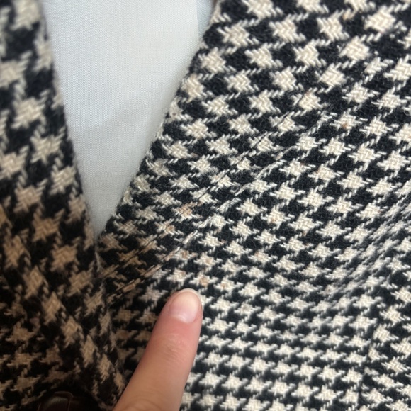 J Crew Houndstooth Schoolboy Blazer Black White Two Button Wool Blend Women’s 6 - Picture 8 of 8